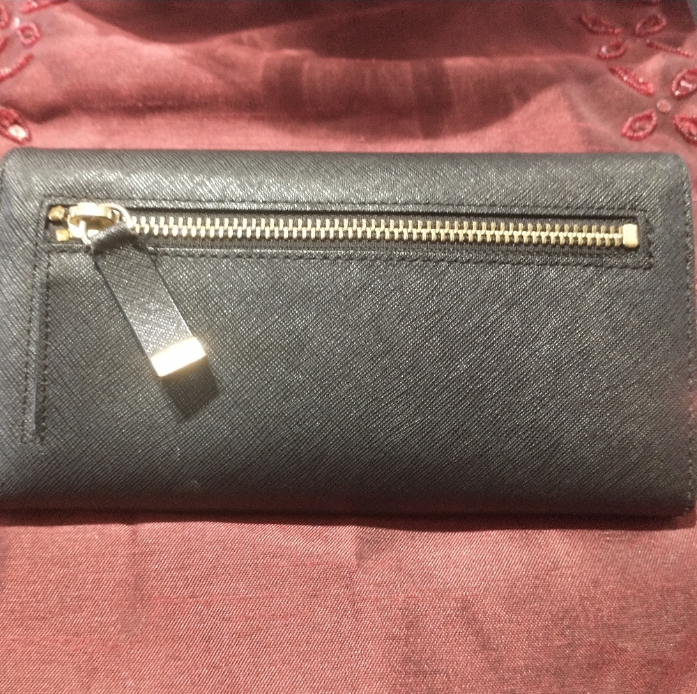 Calvin Klein clutch purse trifold Black Gold - Picture 2 of 5